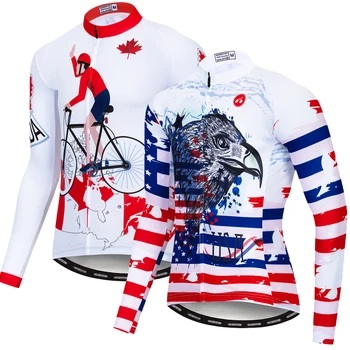 Tavaszi őszi kerékpározás Jersey Férfi országúti kerékpáros kerékpáros ruházat Maillot Ciclismo MX DH hosszú ujjú kerékpáring Top ruházat USA Kanada