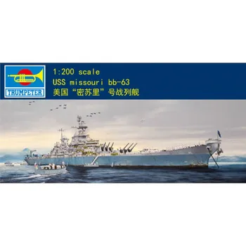 Trombitás 1/200 USA USS Missouri BB-63 csatahajó Warcraft modell hadihajó készlet fiúk műanyag játékok 03705 TH08991-SMT9