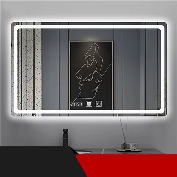 Téglalap alakú tükör Smart teljes testzuhany Smink Fürdőszoba tükör háttérvilágítás Megvilágított Espejo Inteligente beltéri kellékek