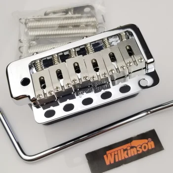 Wilkinson WVP6 króm ezüst ST elektromos gitár tremolo rendszer híd + Koreában gyártott rozsdamentes acél nyergek