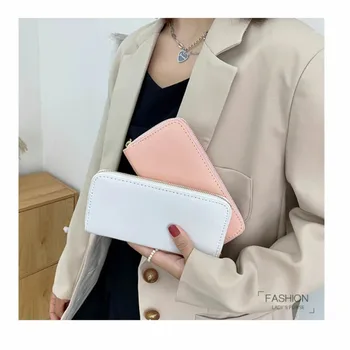 Új divatirányzat Hosszú női pénztárca Koreai változat Alkalmi egyszínű kézi táska Zero pénztárca Egyszerű divat