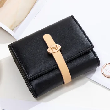 Új női divatpénztárca Hasp összecsukható lány pénztárca márka tervezett Pu bőr kis érme pénztárca női kártyatartó