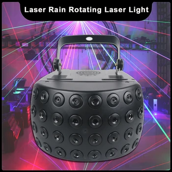 Új RGB 3IN1 lézeres esőfény forgó lézeres eső DMX512 Disco DJ Bar KTV Party Fesztivál esküvői színpadi fényhatás