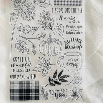 Őszi őszi tökvirág átlátszó bélyegző Átlátszó szilikon bélyegző scrapbooking fotóalbumhoz Dekorációs pecsétbélyegző